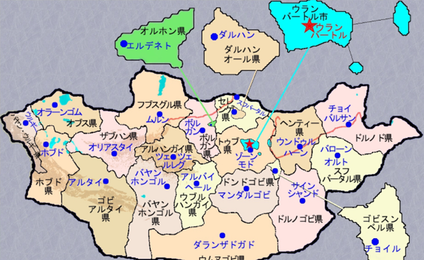 モンゴル地図